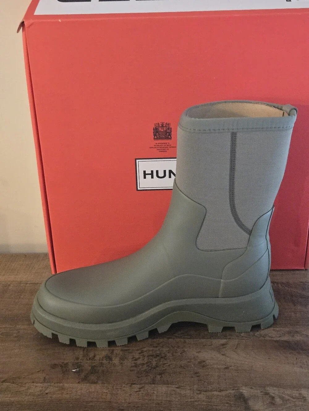 Hunter Women's City Explorer Neoprene Short Boots Size 9 Lichen Green
